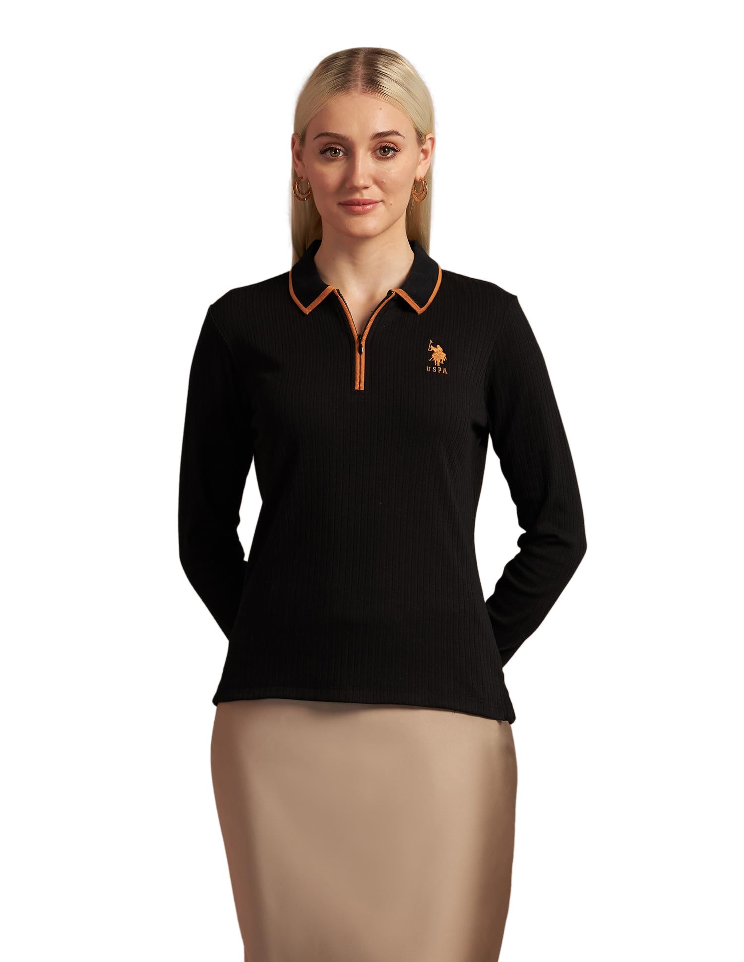 Buy U.S. POLO ASSN. Zip Up Regular Polo Shirt
